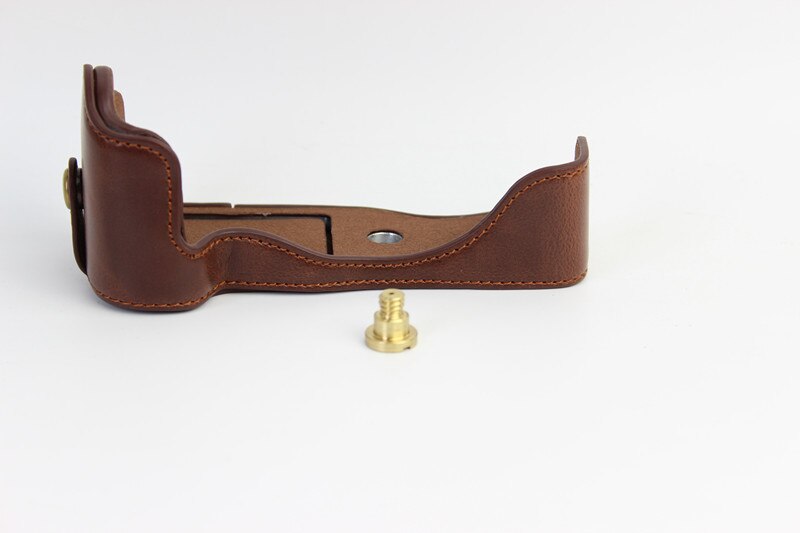 PU Leather Camera Case Bag For Canon EOS M3 EOSM3 Cover Half Case Black Coffee Brown Bottom body: coffee