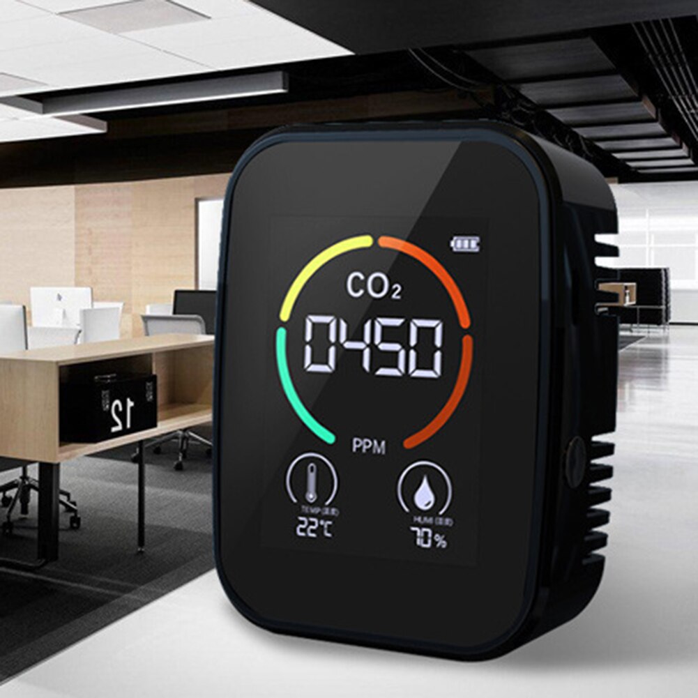 Medidor de CO2 portátil 3 en 1, probador de Sensor de temperatura y humedad, Monitor de del aire, Analizador de dióxido de carbono, Gas, TVOC, Detector de co2
