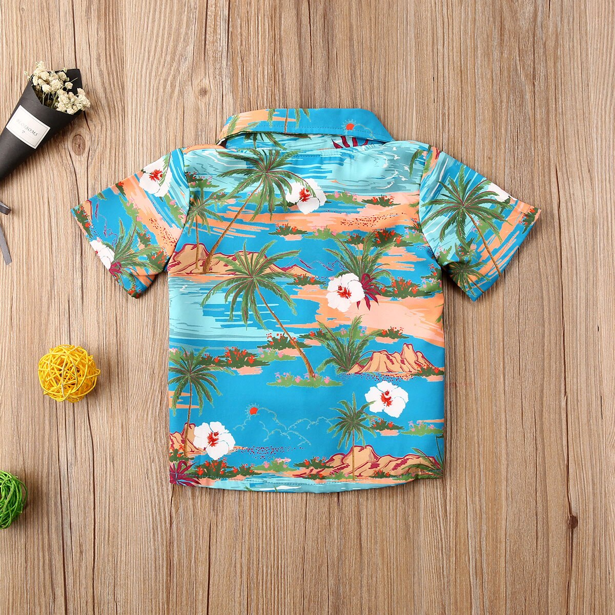 Style hawaïen enfants garçon plage chemises été impression chemise décontracté bouton manches courtes chemises vêtements de plage