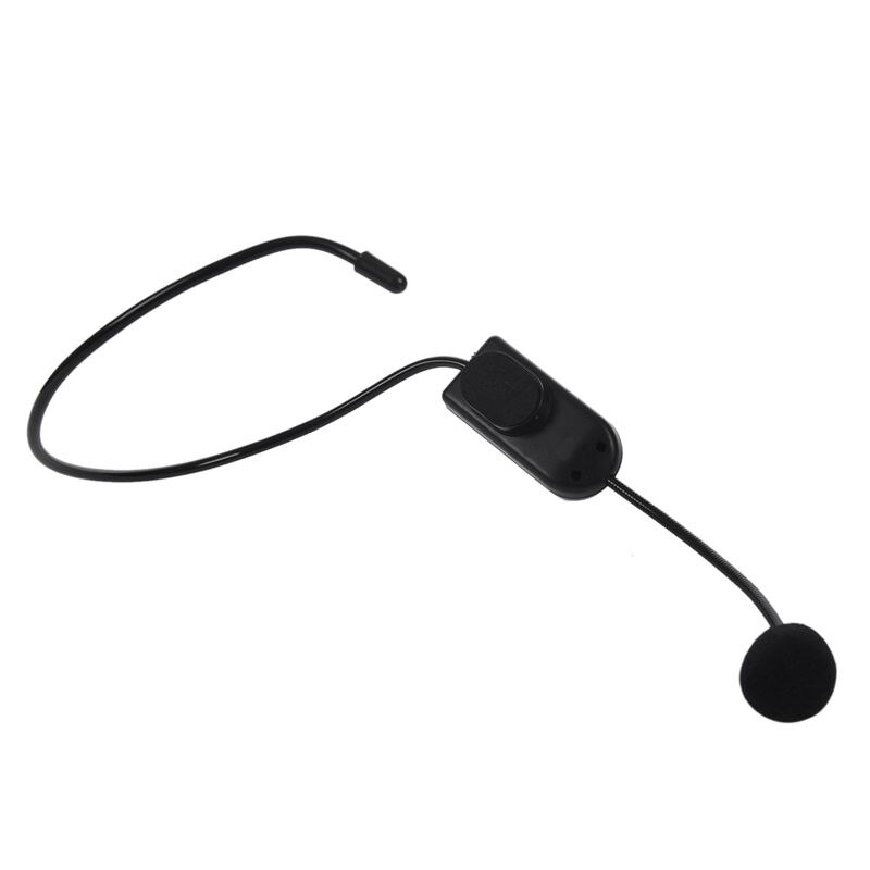 Mini Size Fm Draadloze Microfoon Headset Amplifiter Voor Leraar Ingebouwde Batterij Zwart