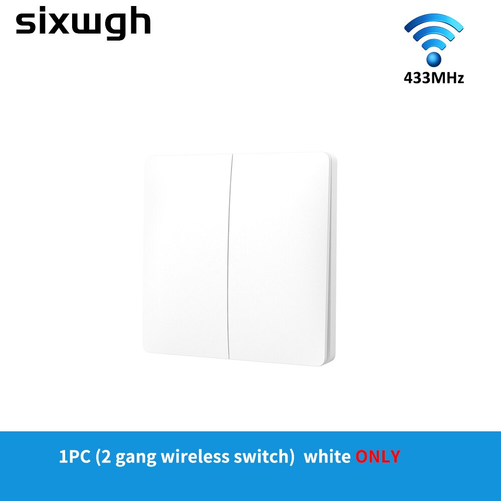 SIXWGH Wireless Switch 1/2 Gang 2 Way Waterproof Push Button Switch No Battery Self-powered Remote Control Light Switch: 2gang