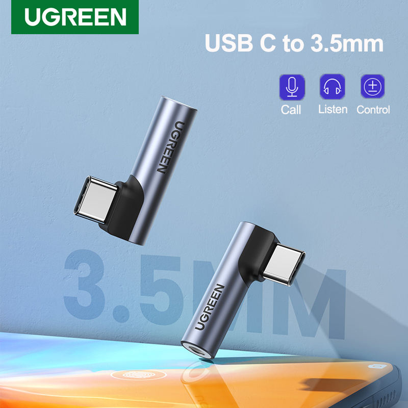 Ugreen Type Usb C Naar 3.5Mm Adapter Audio Jack Headphone Adapter Voor Xiaomi Mi 11 Huawei P30 Matepad Pro oortelefoon Converter 3.5Mm