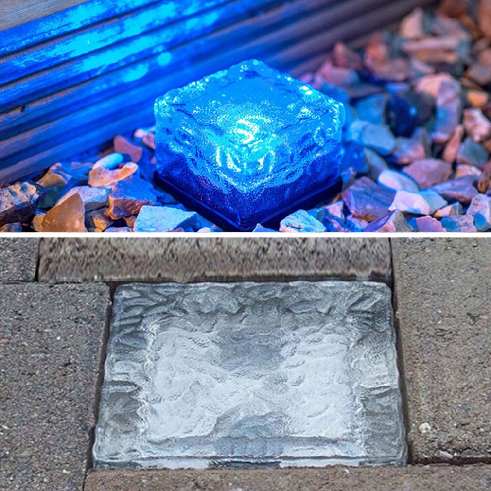 Waterdichte Zonne-energie LED Rock Licht Cube Brick Tuin Gazon Balkon Decoratieve Licht Lamp