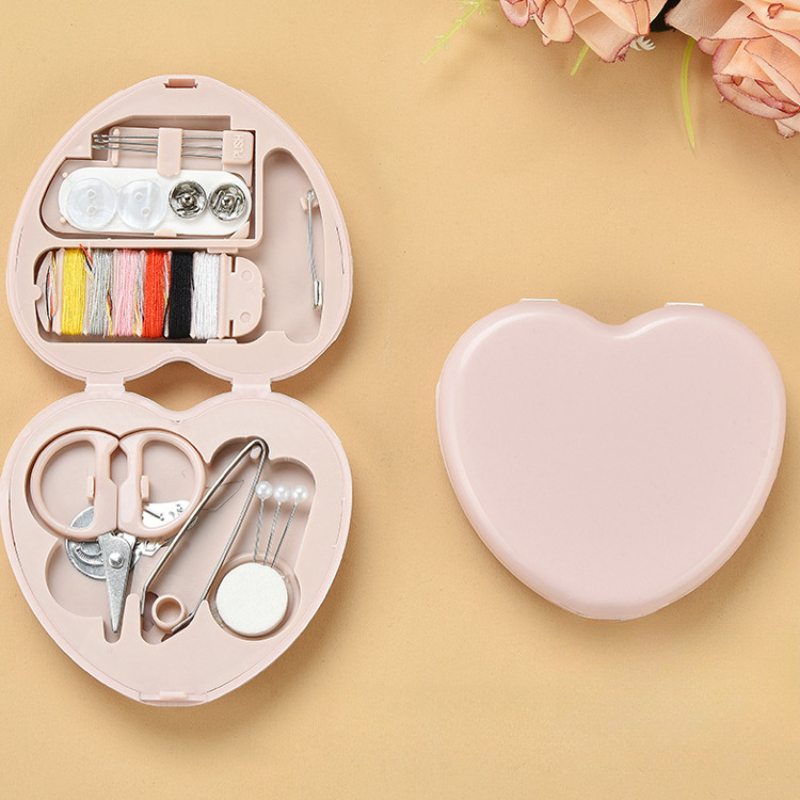Portable Travel Mini Sewing Kit Buttons Pins Storage Boxes HandmadeScissor Thimble Needle Threads Box Set DIY Sewing Tools