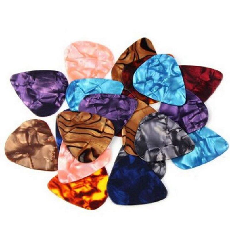 Premium 0.46mm stijlvolle kleurrijke celluloid gitaarplectrums voor gitaar en bas ( (200 stuks): Default Title