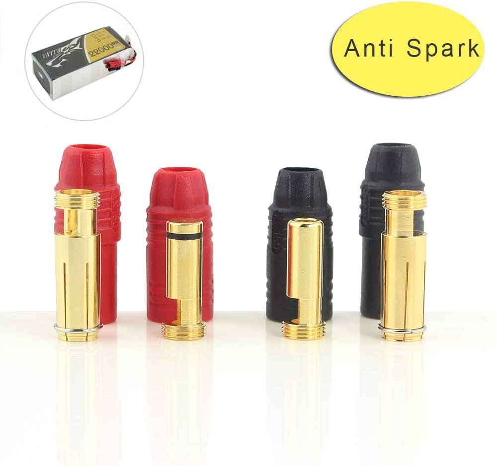 2Pairs 6Pairs Vergaren AS150 Man Vrouw Anti Vonk Connector 7 Mm Vergulde Banaan Plug Set Voor Batterij esc En Lading Lood: 2 Pair Amass AS150