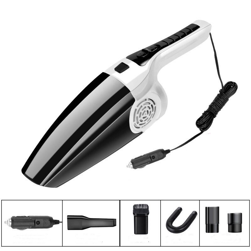 Sterke Mini Draagbare Stofzuiger Draagbare 12V 120W Auto Stofzuiger Auto Aspirateur Voiture Handheld Auto Stofzuiger: PQ015White1