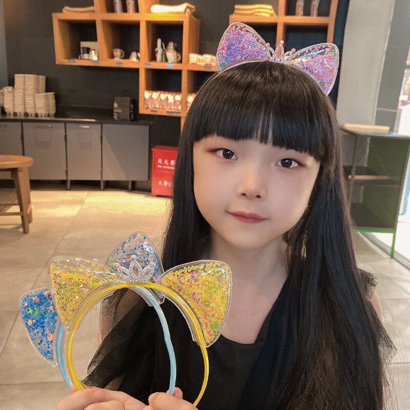 1Pcs Leuke Kat Oren Hoofdband Baby Meisjes Haarband Koreaanse Kinderen Prinses Kids Haarband Props Party Meisjes Haar accessoires