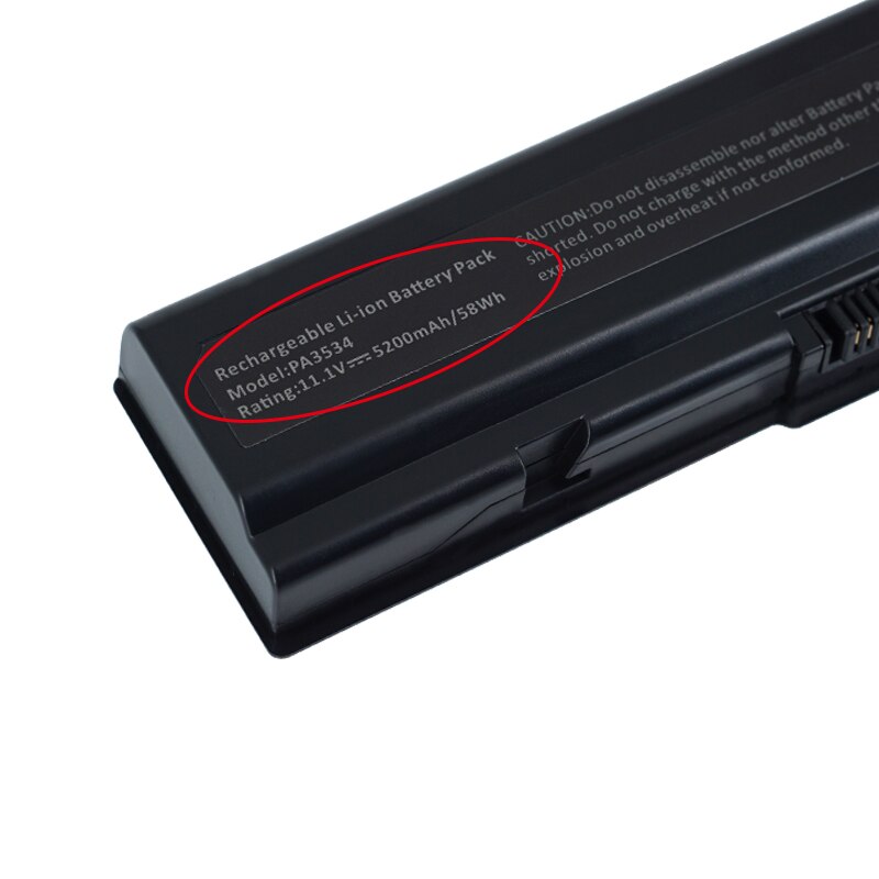 Original High Capacity Laptop Battery 6Cells PA3534 For Toshiba pa3534 pa3534u PA3534U-1BAS PA3534U-1BRS L200 L500 A300 A500