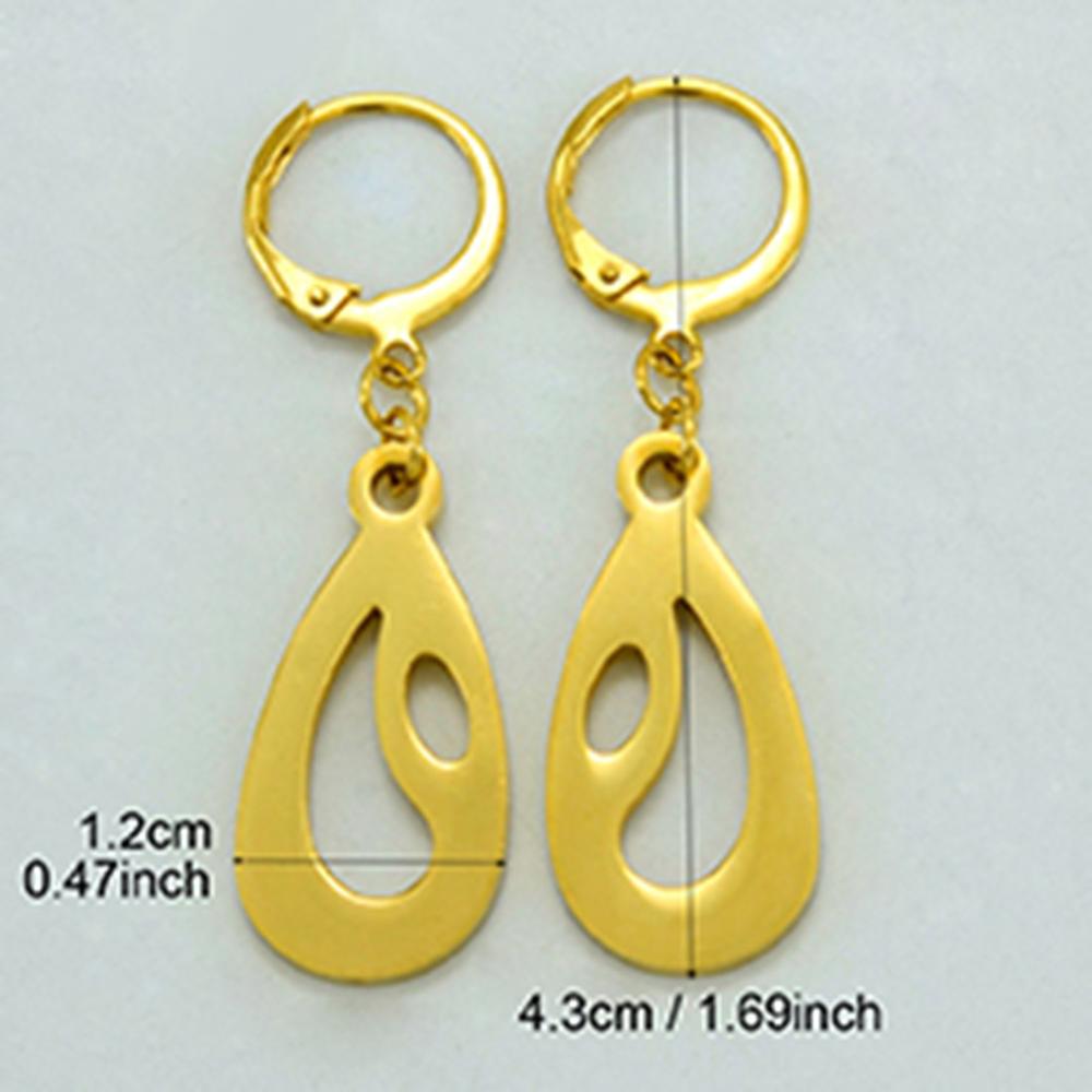 Kiribati Na Moda da Cor do ouro Brincos para Mulheres Meninas Com Flores Coração Forma Água-gota de Metal Presentes de Jóias Árabe # j0413: 010221