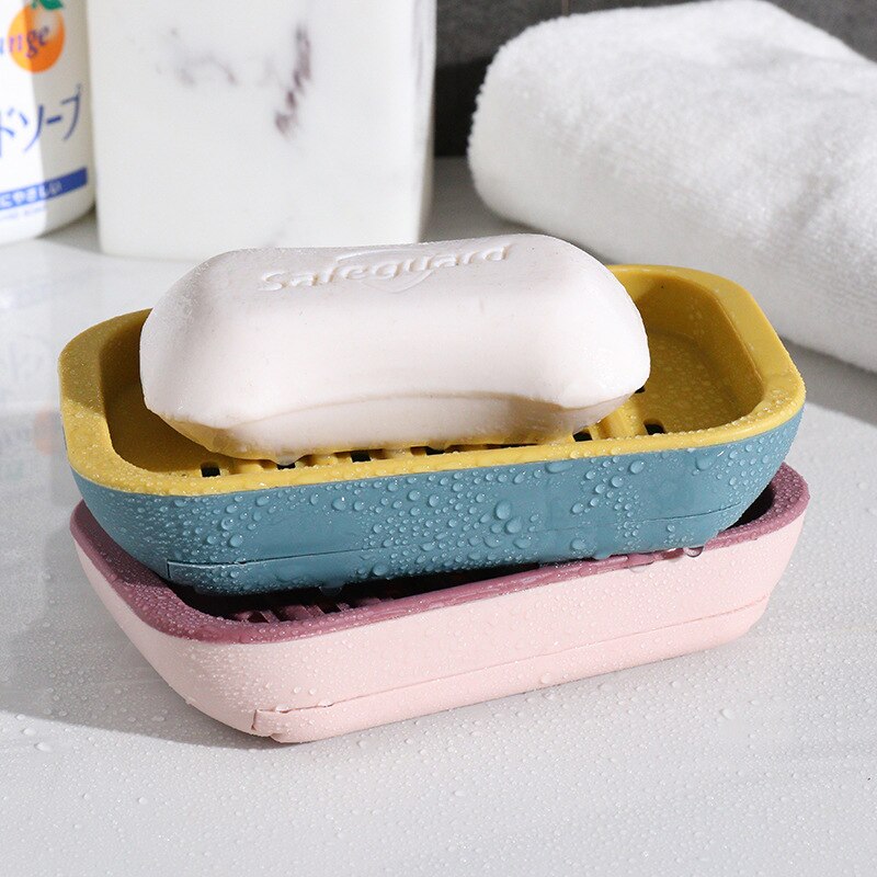Porte-savon mural à Double couche, sans perçage, accessoires de salle de bain