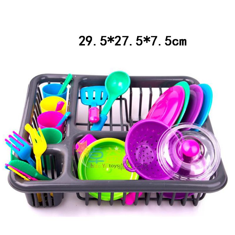 28Pc Kids Bestek Rollenspel Speelgoed Set Keuken Gebruiksvoorwerp Accessoires Potten Pannen J0PF