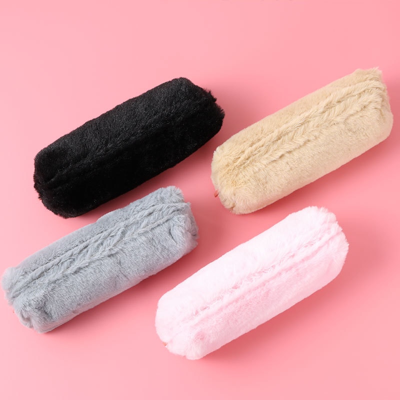 Pink Plush Kawaii Pencil Case Cute Lovely Pencil Case for Girls Student Pencil Bag Stationery Pencilcase Pen Bag School Supplies