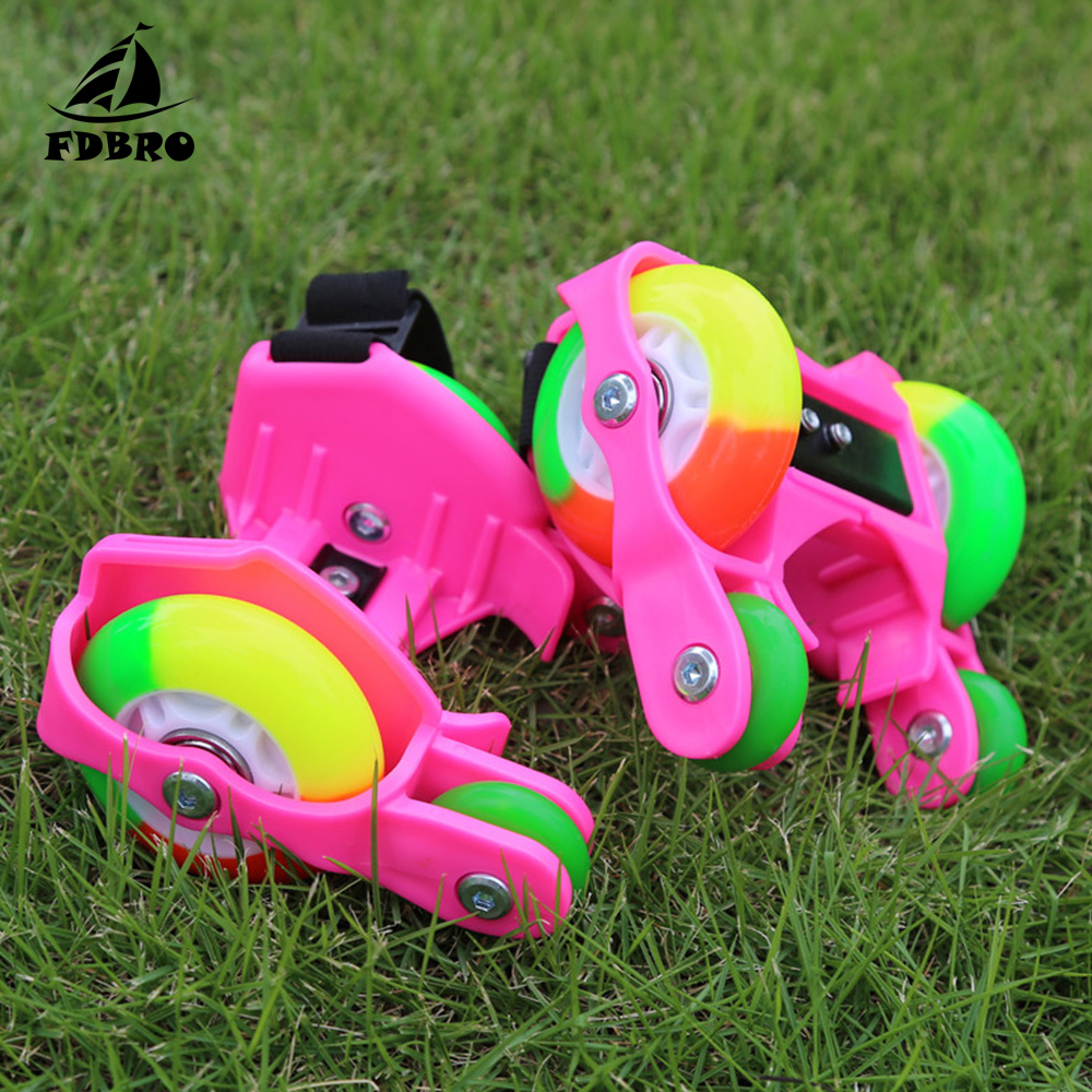 Fdbro børn voksen farverige blinkende rulle hvirvelvind remskive flash hjul hæl rulle justerbar simpelthen rulleskøjteløb sko