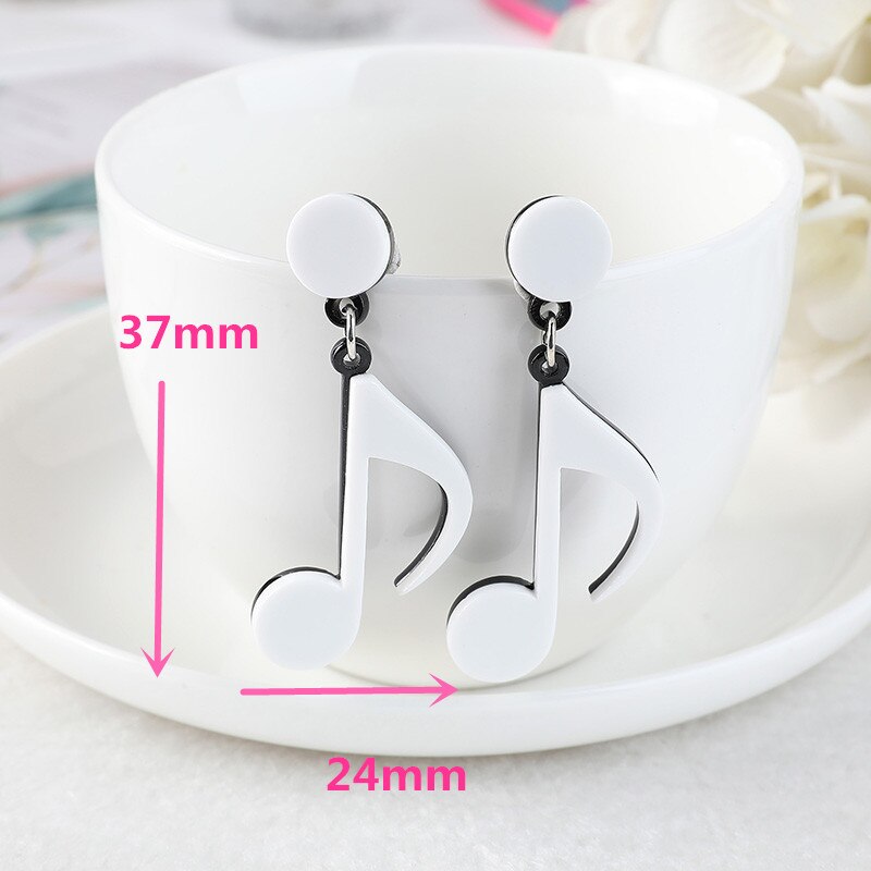 1Pair Music Note Stud Earrings Flatback Musical Symbols Jewelry for Women and Children