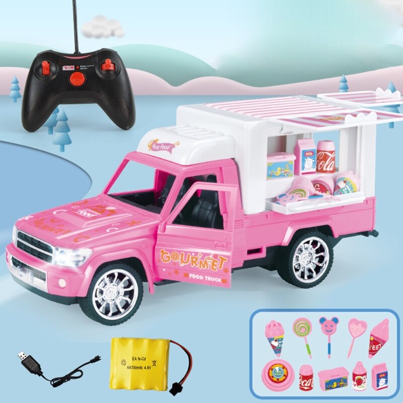 Coche eléctrico ligero con Control remoto para niños, juguete de coche de postre, Cuatro Caminos, helado de simulación