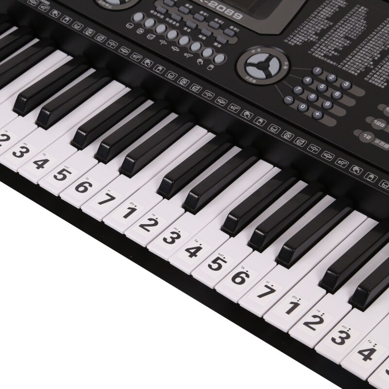 Keyboard stickers 32-49-54-61-88 key digital hand roll electric piano stickers staff tab music stickers