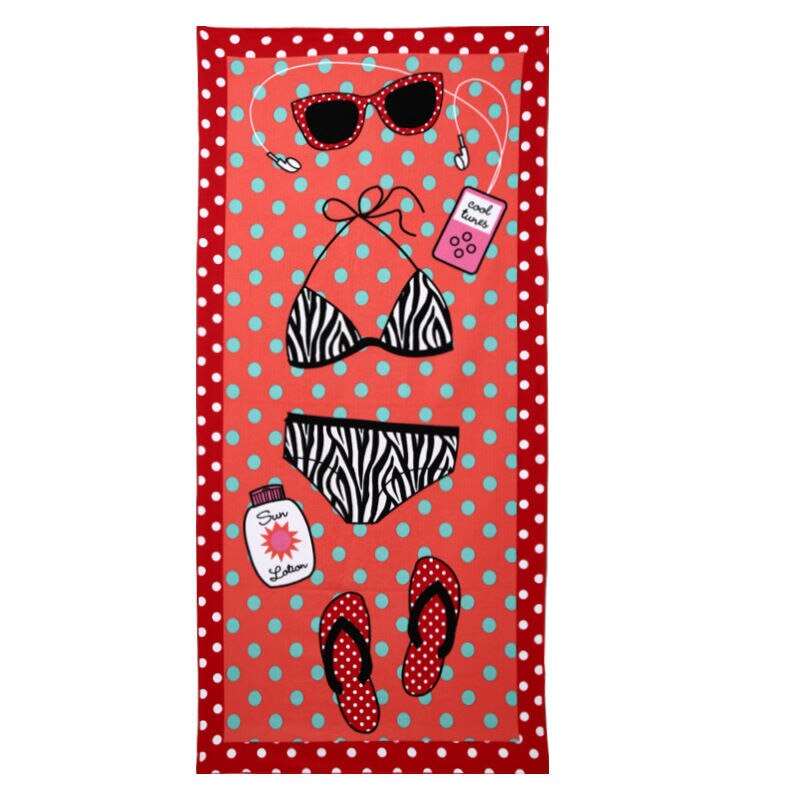 Microfiber Handdoek Voor Zwemmen Strand Gym Bad Reizen Outdoor Sport: RED BIKINI