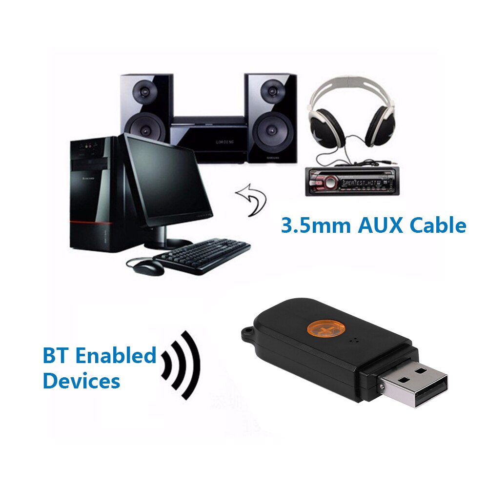 Usb Draadloze Muziek Ontvanger Bt Converter Stereo 3.5 Mm Aux Audio Receiver Adapter