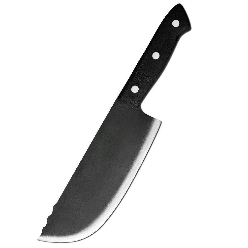 XYj couteau de boucher 7.5 ''forgé à la main, Chef de cuisine en acier inoxydable, couperet à viande, coupe os de poisson, outils de couteau à lame tranchante: B.stainless steel bl
