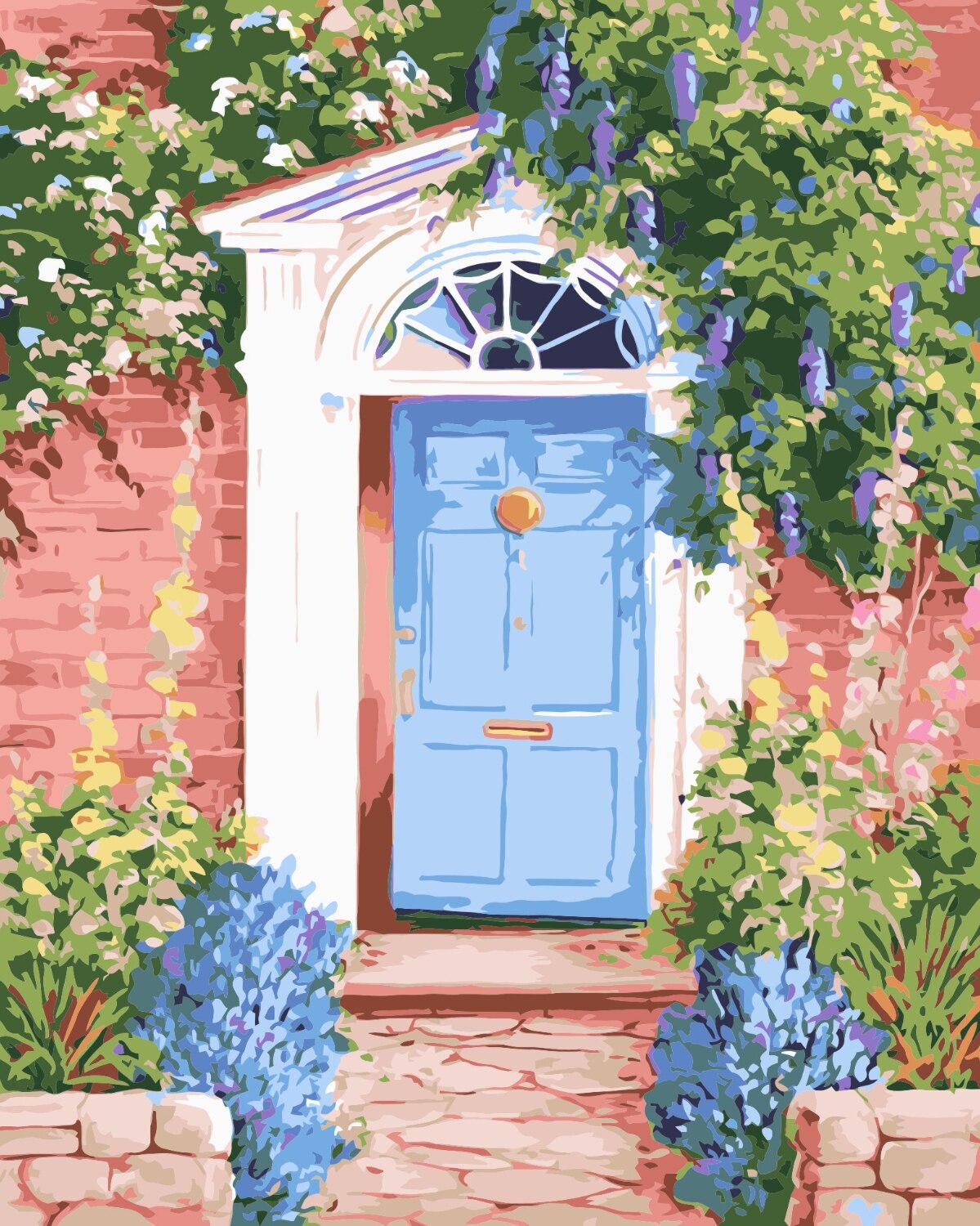 HUACAN Painting By Numbers Flower Door HandPainted Art Dawing On Canvas Picture Kits DIY Home Decoration: SZHC1-3438