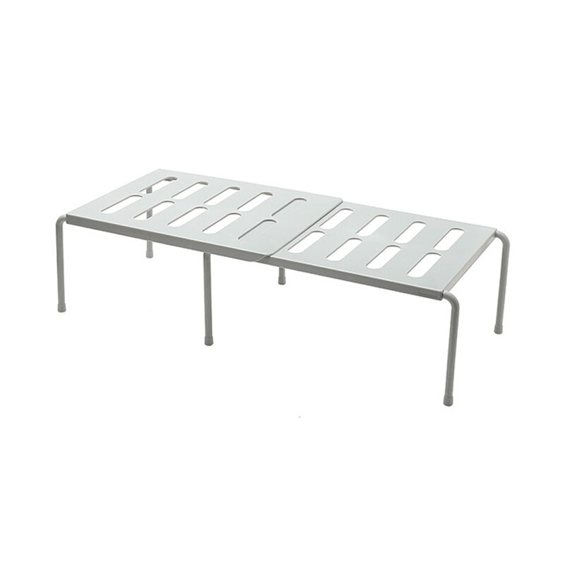 Kitchen Retractable Shelf Multi-Function Finishing Small Shelf Desktop Storage Organizer Save Space Seasoning Rack Layered Shoe: Gray