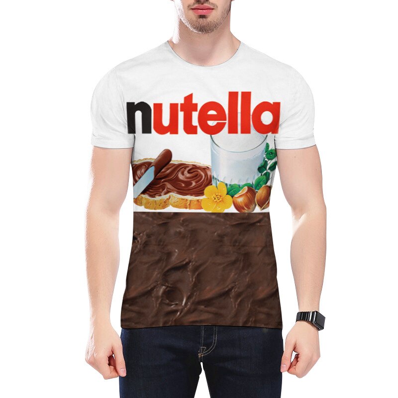 Lyprerazy MEN /WOMEN Unisex Casual 3D-Printed Short Sleeve Tops T-Shirts Tees Nutella 3D T shirts
