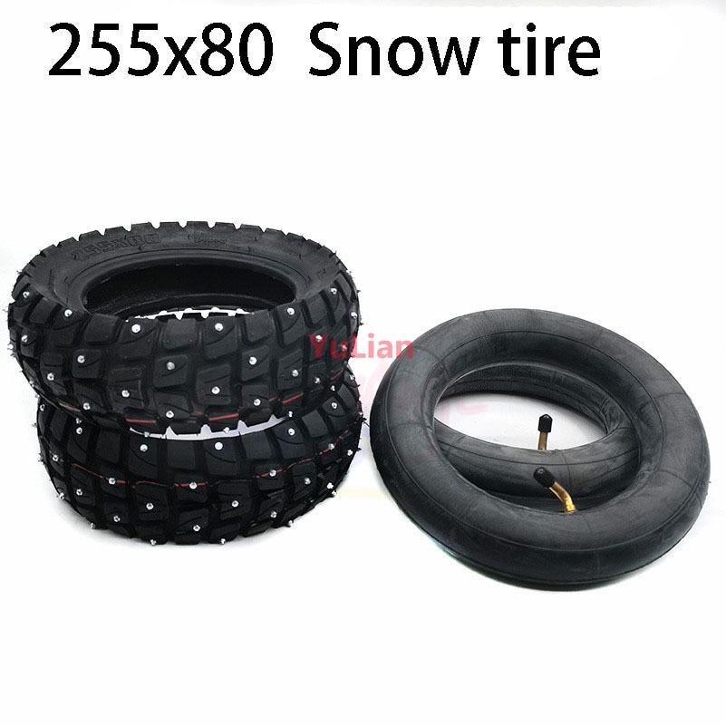 255 x 80 snö- och isdäck för speedal grace 10 zero 10x kugoo  m4 pro-däck 10 x 3 tum offroad-ytterdäck elektrisk scooter