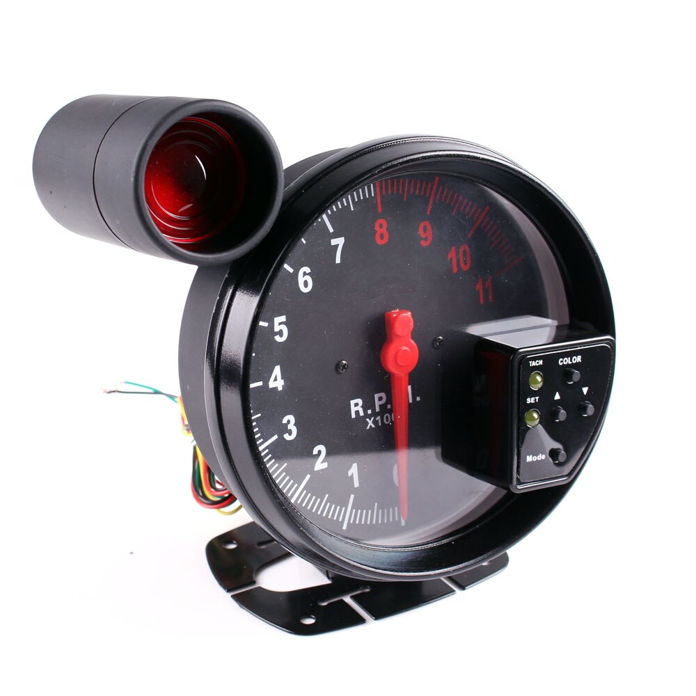5" Digital Tachometer Gauge 11,000 RPM – 7 Color Backlight With Shift Light