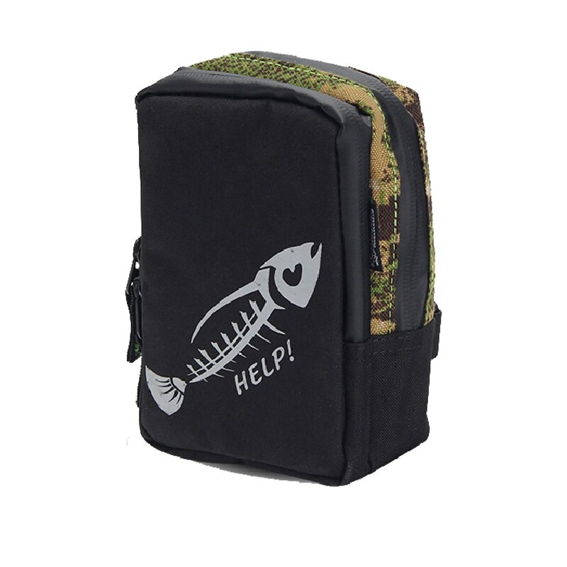 Bolsa de lona para pesca al aire libre, bolsa pequeña, bolsa de carretes de pesca, línea de pesca/bolsa de cintura para rueda, equipo de pesca con 2 cierres