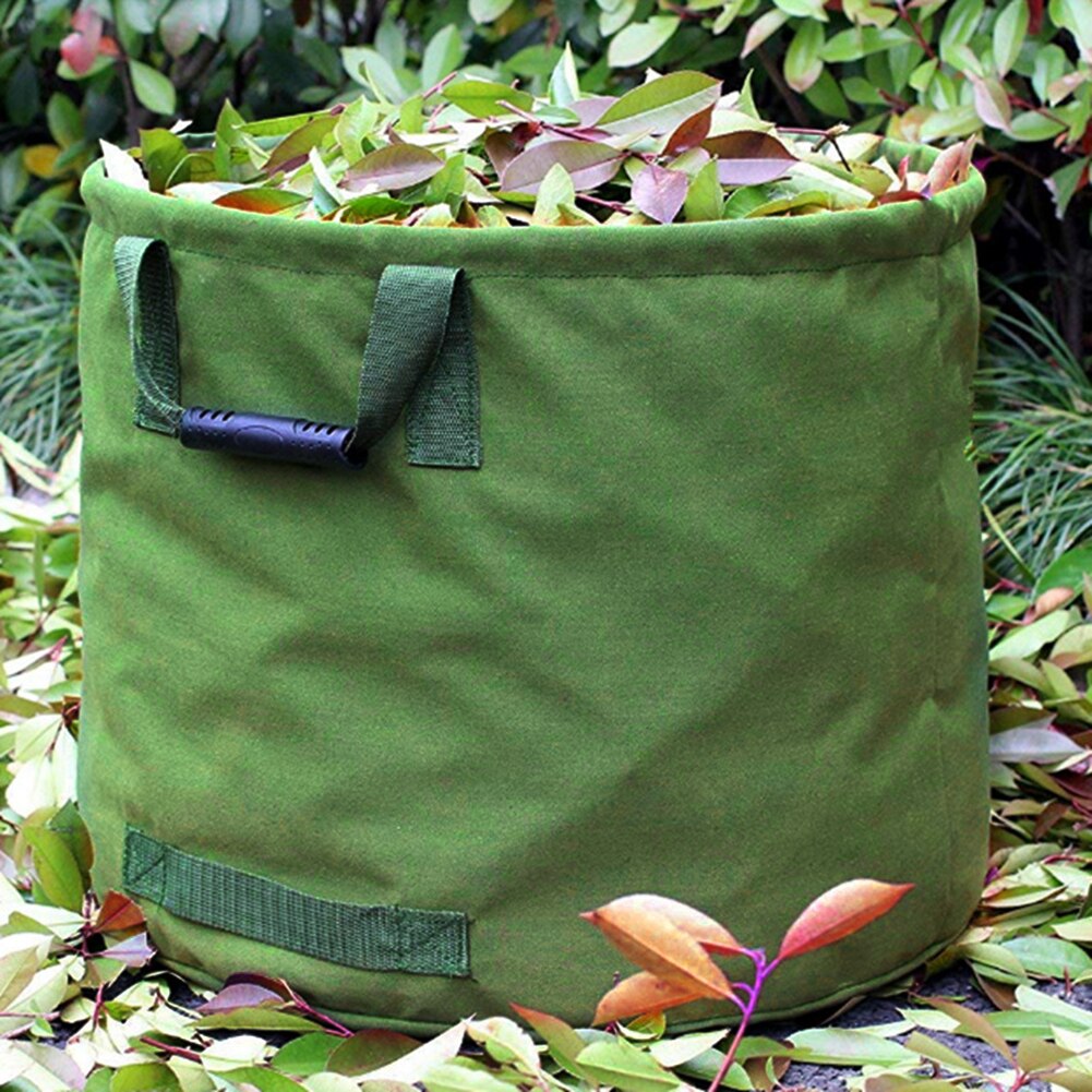 22*18IN Garden Leaf Storage Bag 600D Waterproof Oxford cloth Reusable Yard Waste Bag Container Tote Heavy Duty Compost Bag