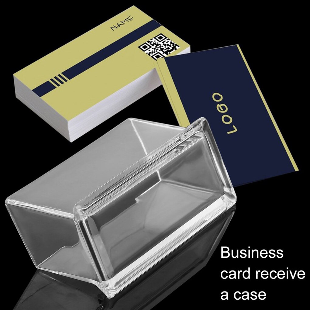 1Pcs Clear Desk Plank Opbergbox Display Stand Acryl Plastic Transparante Desktop Visitekaarthouder