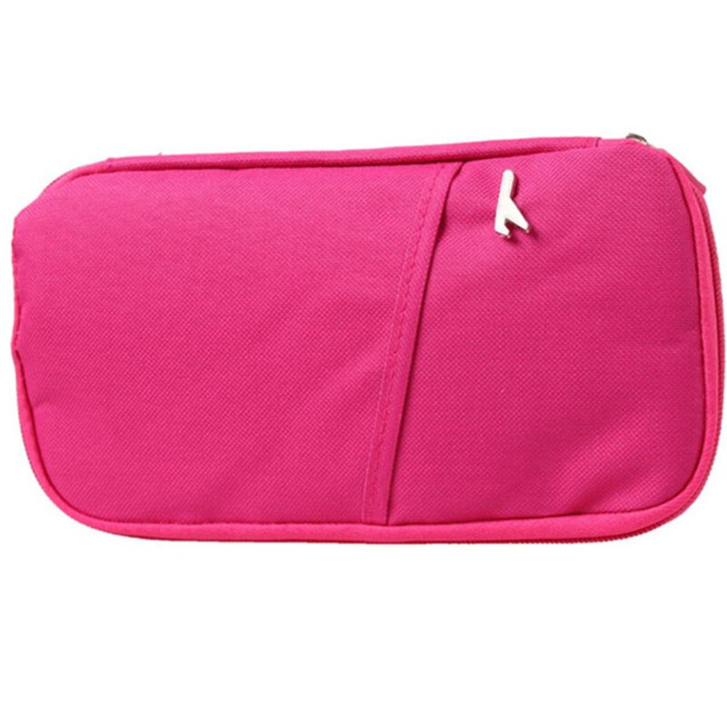 Travel Accessories Storage Bags Wallet For Passport Credit ID Cards Tickets Holder Multicolor Purse Bag Oxford: rose red