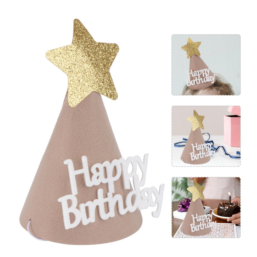 1Pc Decorative Birthday Hat Birthday Felt Hat Birthday Headdress Birthday Cap Adorable Party Hat for Banquet Party Birthday