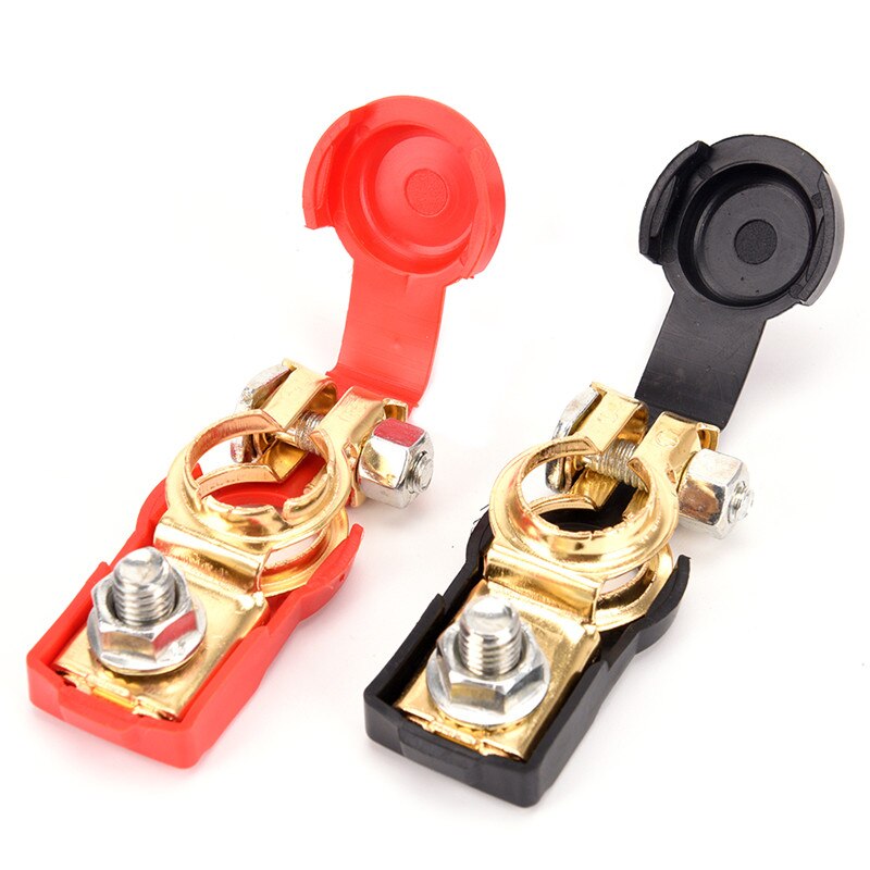Para coche y caravana, Conector de Terminal de batería de coche, par de baterías de 12V de liberación rápida para batería, abrazaderas de terminales,
