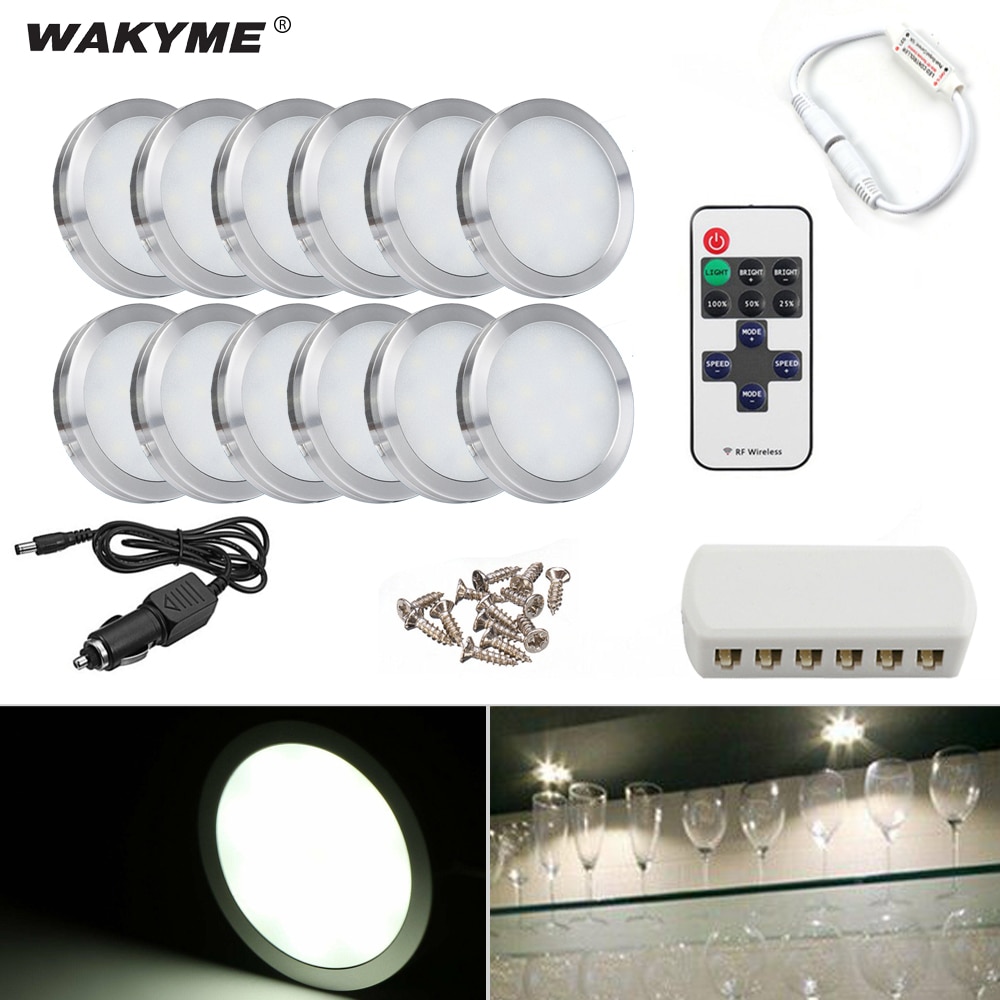 WAKYME, 4/12 Uds., foco LED blanco cálido, luz Interior empotrada redonda de 12W para dormitorio, cocina, jardín, iluminación