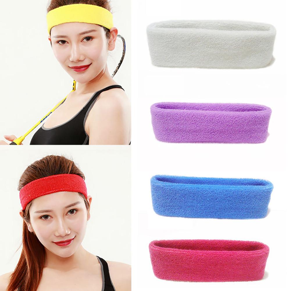 Udendørs sport svedbånd pandebånd yoga gym unisex stretch ensfarvet hårbånd