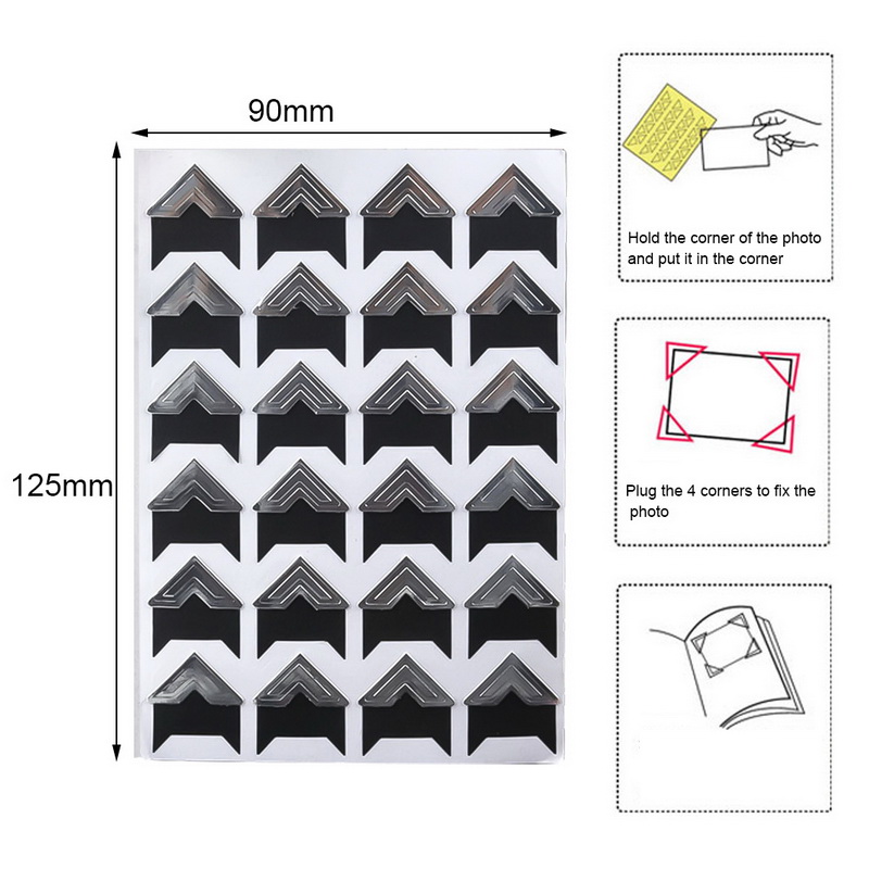 Foto álbum Scrapbook foto esquina protectores Vintage DIY pegatina hecha a mano Decoración Para Scrapbooking Marco de álbumes Decoración: sliver