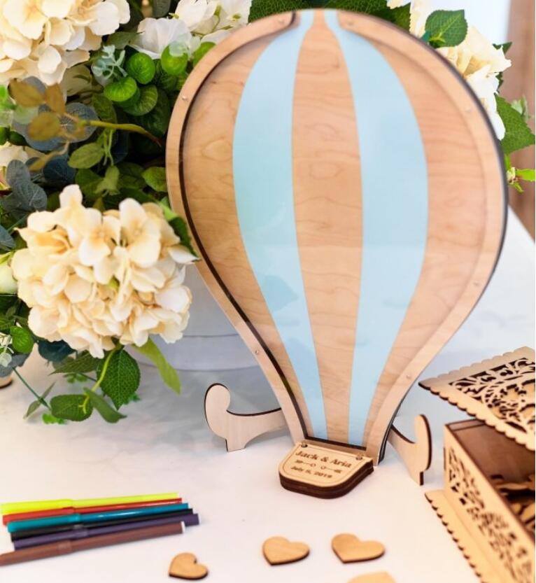 Caja de caída de boda con globo de aire , libro de visitas de boda, caja de caída de evento especial, caja de caída de cumpleaños, G