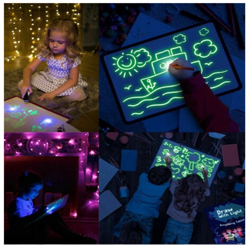 Led Lichtgevende Licht Tekentafel Kids Schilderen Leuk Educatief Speelgoed