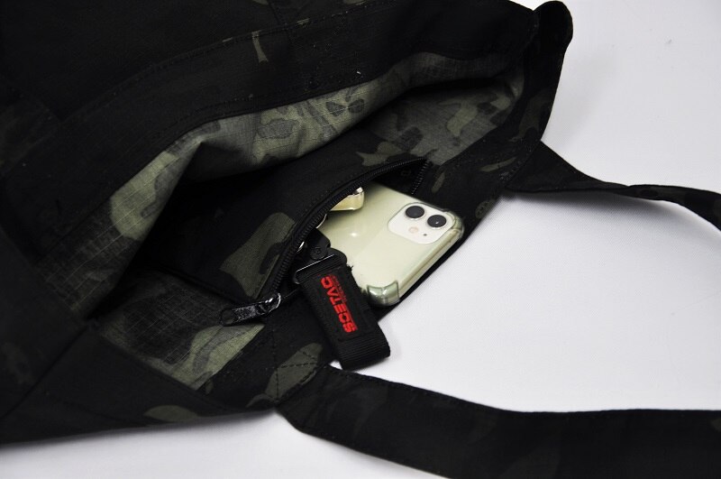 Soetac afslappet lærred skulder multicam stof bærbar håndtaske miljøvenlig stor kapacitet bærer camoflage tote indkøbspose