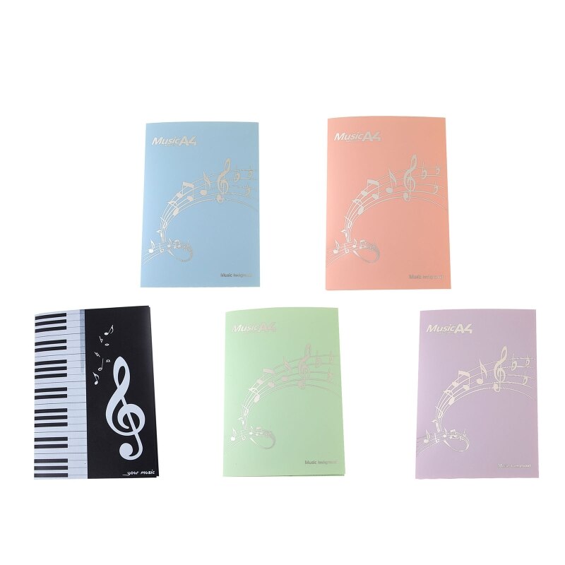 Cartella di punteggio musicali espandibile 4 pagine raccoglitore di musica A4 scrivibile per disegnare file di modifica per la memorizzazione di file per insegnanti D5QC
