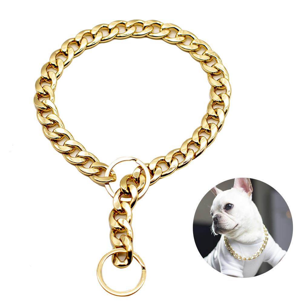 3 stil metal hunde træning choker kædehalsbånd til store hunde bulldog stærk sølv guld rustfrit stål slip hund krave