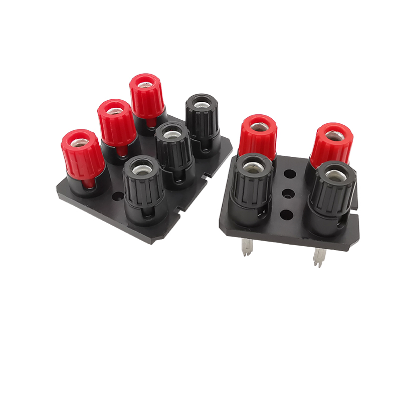 WP 2 4 6 Pole External Audio Jack 4mm Banana Socket Connector Speaker Amplifier Screw Post Terminal Block Straight/Bend Pin