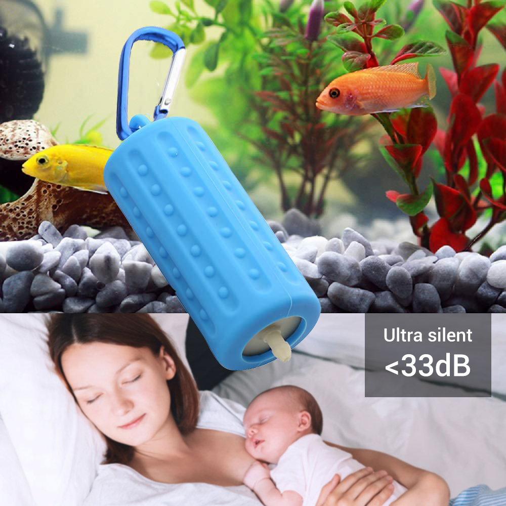 NICREW Aquarium Luftpumpe Sauerstoff Pumpe Überprüfen Ventil Tragbare Mini USB Stumm Energiesparende Pumpe für Aquarium Aquarium Zubehör
