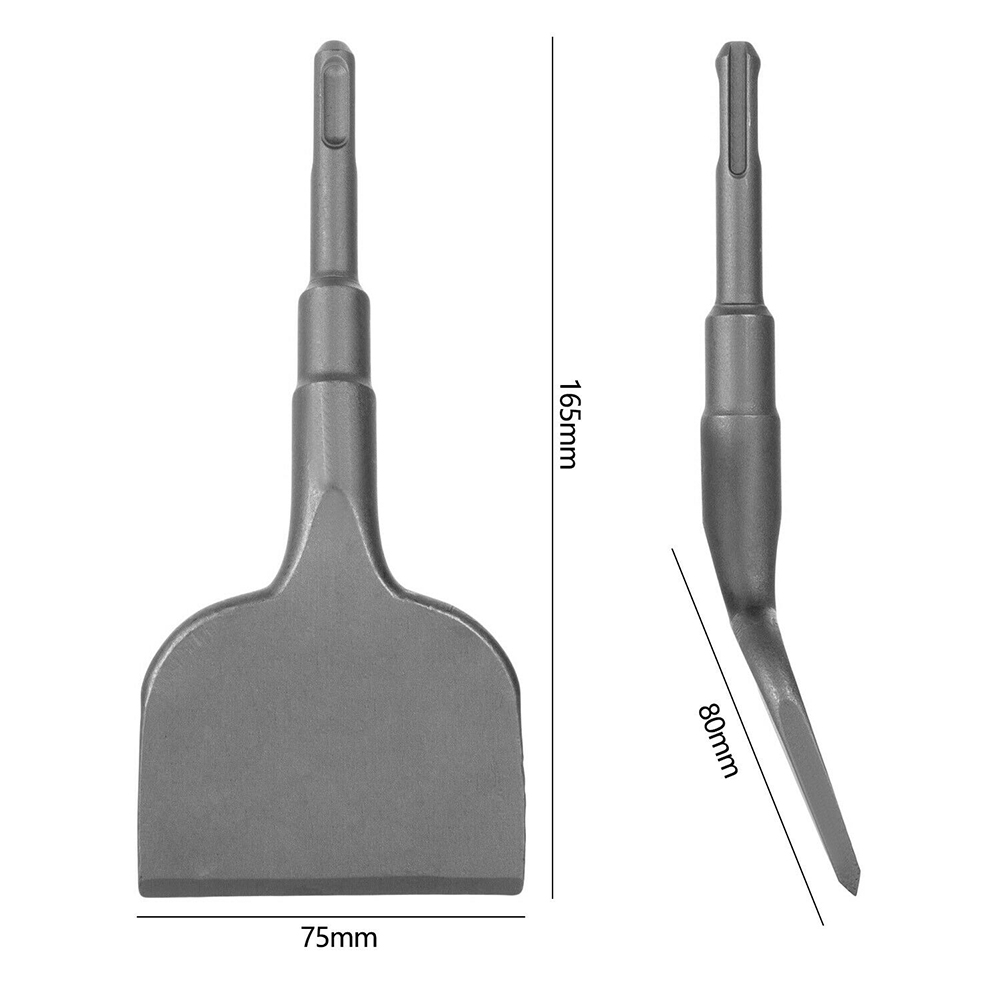 75 Mm Breed Sds Plus Schacht Elektrische Hamer Beitel Schuine Zware Gebogen Tegel Beitel Lengte 165 Mm Hoek 15 ° Beitel Beitel