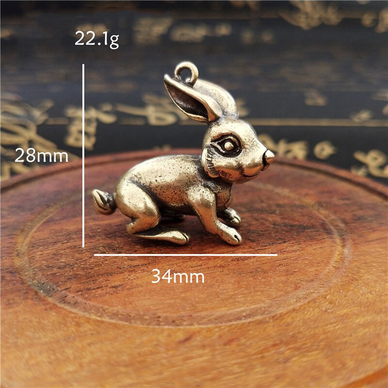 Antik bronze velkommen afskærmet løve konge statue hjem feng shui dekorationer heldig kobber ugle miniature figurer bordpynt: Kanin