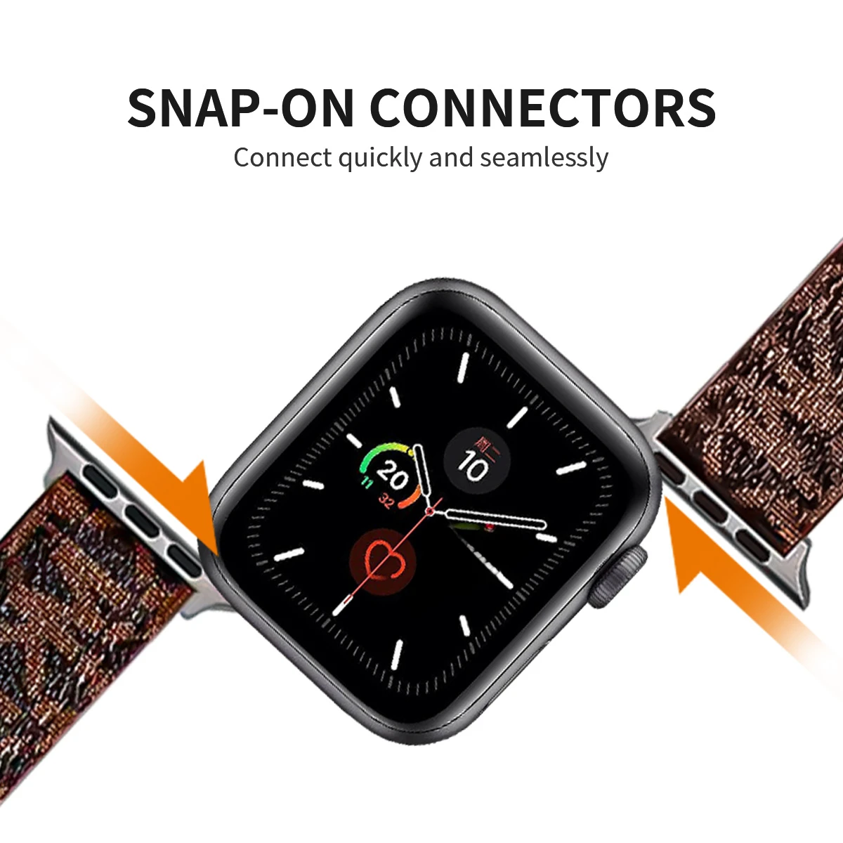 Luksusurremme kompatibel med apple watch band 38mm 40mm 41mm 42mm 44mm 45mm,  retro læderrem classic ban