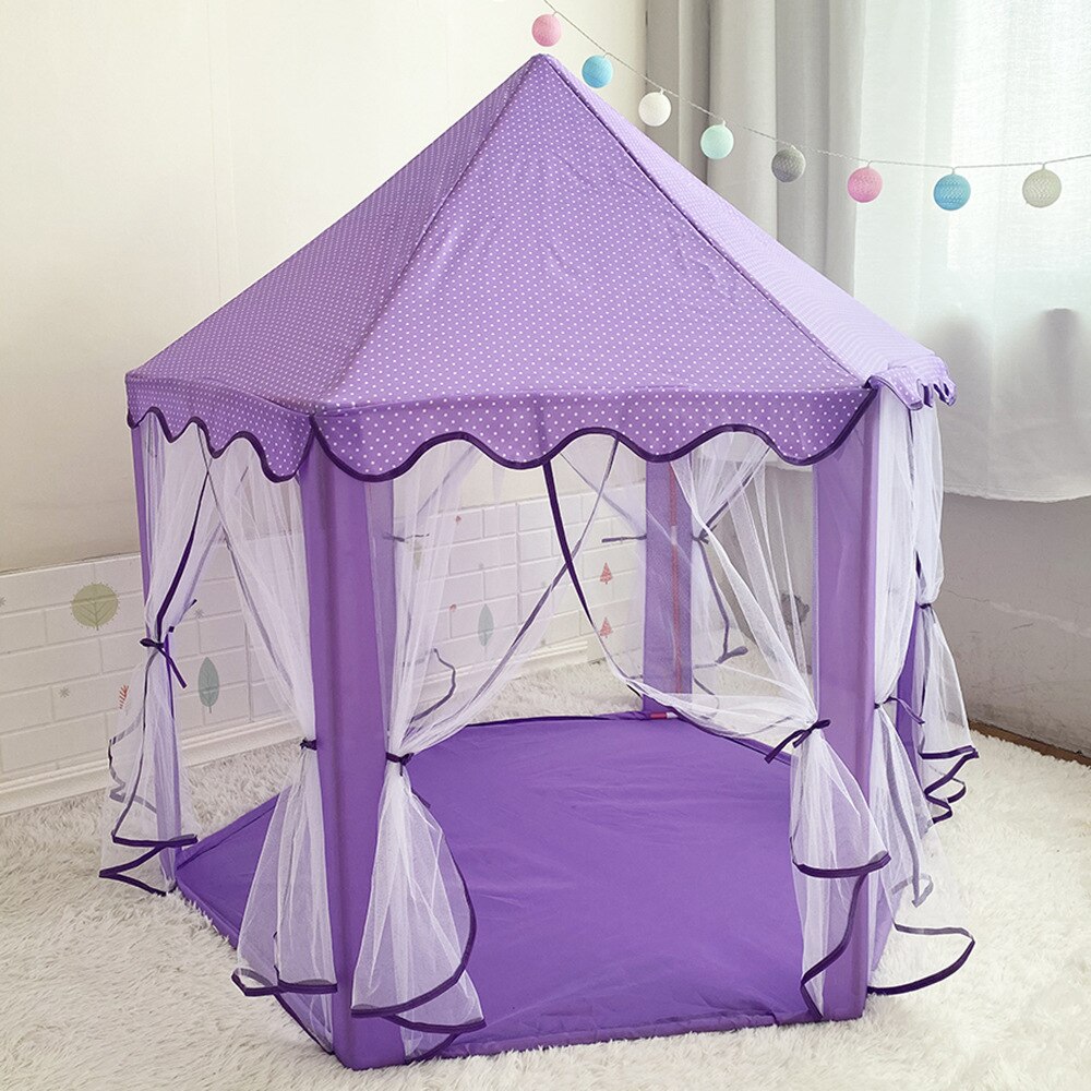 Lazychild Tiny Huis Kinderen Tenten Kids Play Game Activiteit Fairy Draagbare Opvouwbare Prinses Kasteel Speelgoed Voor Jongens Meisjes: Purple tent