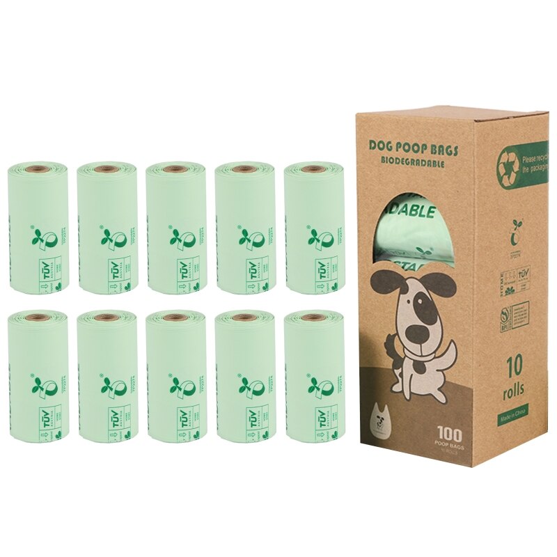 Dog Poop Bags 10-Count Per Roll Waste Bag with Easy-Tie Handles Leak-Proof